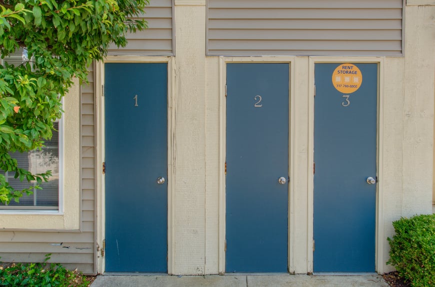 Outdoor storage in a Zionsville apartment community.